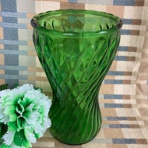 Vintage Green Glass Vase